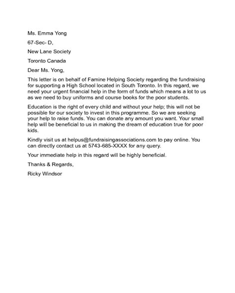 solicitation letter for fundraising